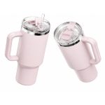 40 oz Insulated Stainless Steel Tumbler with Handle and Straw Lid, 1200ml Travel Coffee Mug, Car Cup Holder Friendly, Leak-Proof Vacuum Water Bottle - S120011.VH