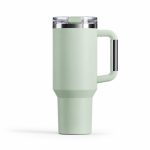 40 oz Insulated Stainless Steel Tumbler with Handle and Straw Lid, 1200ml Travel Coffee Mug, Car Cup Holder Friendly, Leak-Proof Vacuum Water Bottle - S120013VH