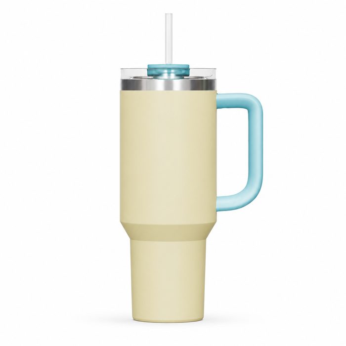 40 oz Insulated Stainless Steel Tumbler with Handle and Straw Lid, 1200ml Travel Coffee Mug, Car Cup Holder Friendly, Leak-Proof Vacuum Water Bottle - S12001VH