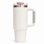 40 oz Insulated Stainless Steel Tumbler with Handle and Straw Lid, 1200ml Travel Coffee Mug, Car Cup Holder Friendly, Leak-Proof Vacuum Water Bottle - S12003VH