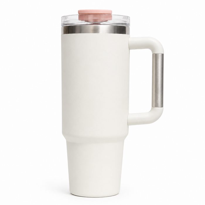40 oz Insulated Stainless Steel Tumbler with Handle and Straw Lid, 1200ml Travel Coffee Mug, Car Cup Holder Friendly, Leak-Proof Vacuum Water Bottle - S12003VH