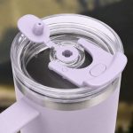 40 oz Insulated Stainless Steel Tumbler with Handle and Straw Lid, 1200ml Travel Coffee Mug, Car Cup Holder Friendly, Leak-Proof Vacuum Water Bottle - S12005VH