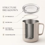 Qualflask 10oz Stainless Steel Travel Tumbler Coffee Mug With Handle - S3002VH