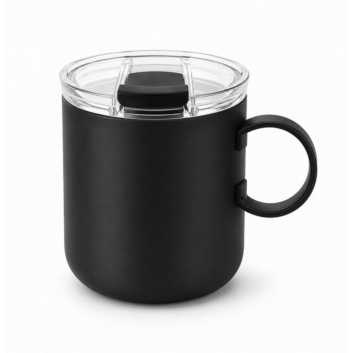 Qualflask 10oz Stainless Steel Travel Tumbler Coffee Mug With Handle - S3007VH