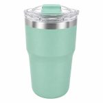 20 oz Insulated Stainless Steel Coffee Tumble and Clear Slide Lid, 600ml Travel Coffee Mug, Car Cup Holder Friendly, Splash-Proof Vacuum Travel Mug - S60010V