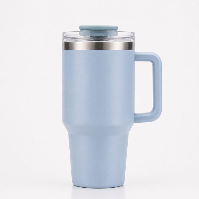 20 oz Insulated Stainless Steel Tumbler with Handle, 2-in-1 Straw and Sip Lid, 600ml Travel Coffee Mug, Car Cup Holder Friendly Leak-Resistant Water Bottle - S6002VH