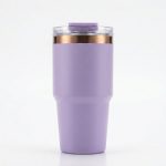 20 oz Insulated Stainless Steel Tumbler with Handle, 2-in-1 Straw and Sip Lid, 600ml Travel Coffee Mug, Car Cup Holder Friendly Leak-Resistant Water Bottle - S6006VH