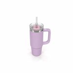 30 oz Insulated Stainless Steel Tumbler with Handle, 2-in-1 Straw and Sip Lid, 900ml Travel Coffee Mug, Car Cup Holder Friendly Leak-Resistant Water Bottle - S90010VH