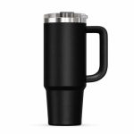 30 oz Insulated Stainless Steel Tumbler with Handle and Clear Slide Lid, 900ml Travel Mug, Car Cup Holder Friendly, Splash-Proof Vacuum Coffee Tumbler - S90011VH