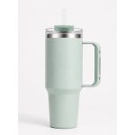 30 oz Insulated Stainless Steel Tumbler with Handle, 2-in-1 Straw and Sip Lid, 900ml Travel Coffee Mug, Car Cup Holder Friendly Leak-Resistant Water Bottle - S9005VH