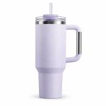 30 oz Insulated Stainless Steel Tumbler with Handle, 2-in-1 Straw and Sip Lid, 900ml Travel Coffee Mug, Car Cup Holder Friendly Leak-Resistant Water Bottle - S9008VH
