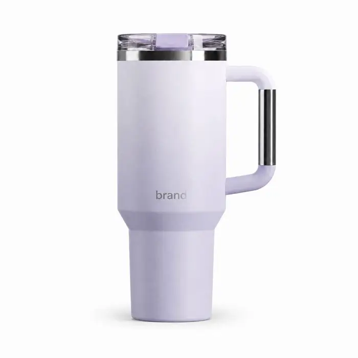 30 oz Insulated Stainless Steel Tumbler with Handle and Clear Slide Lid, 900ml Travel Mug S9009VH
